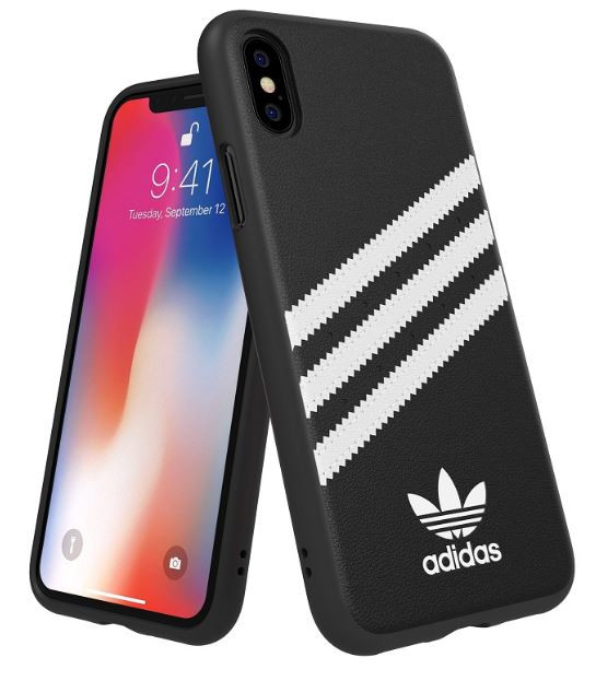 Adidas Iphone XS (2018) Stripes Snap Back Phone Case Black-White